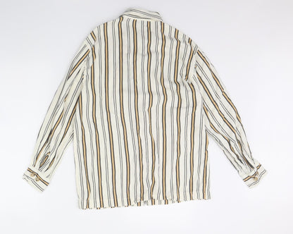 Womens UK Size 8 Topshop White Basic Button-Up