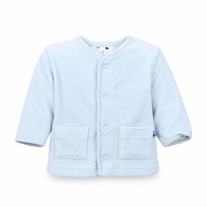 Front view of Mothercare Baby Blue Jacket, size 3-6, Months
