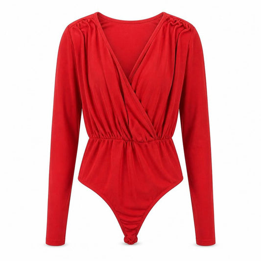 Womens UK Size 10 Misspap One-Piece Red Bodysuit