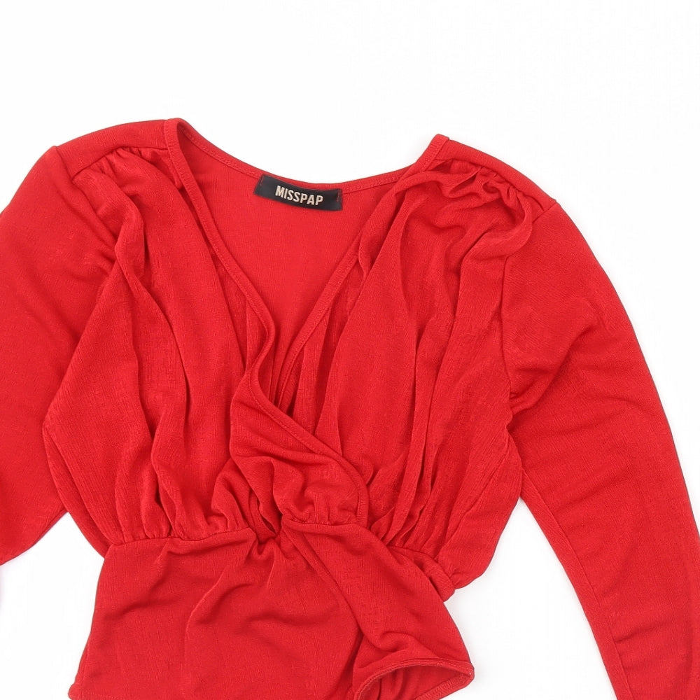 Misspap Womens Red   Bodysuit One-Piece Size 10