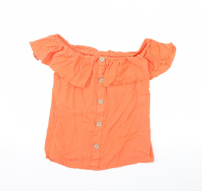 Papaya Womens Orange   Basic Blouse Size 10