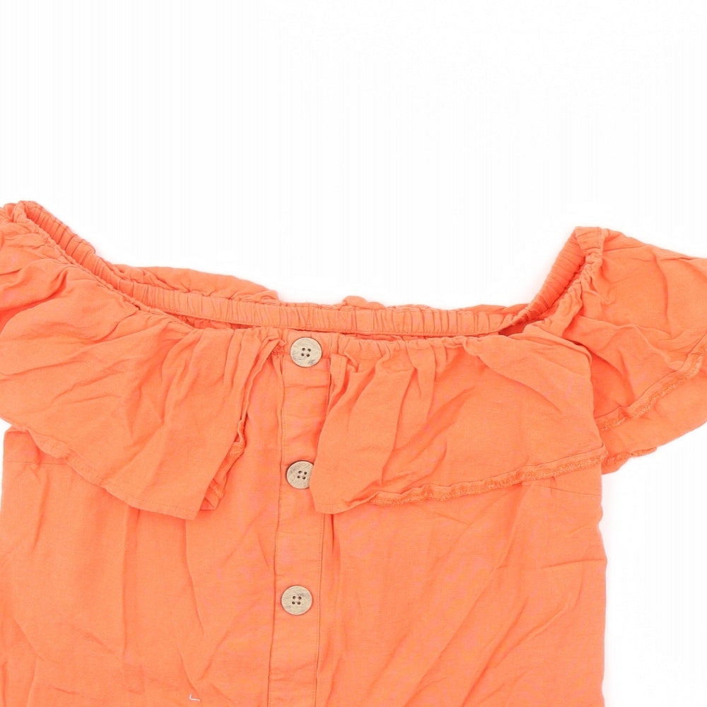 Papaya Womens Orange   Basic Blouse Size 10