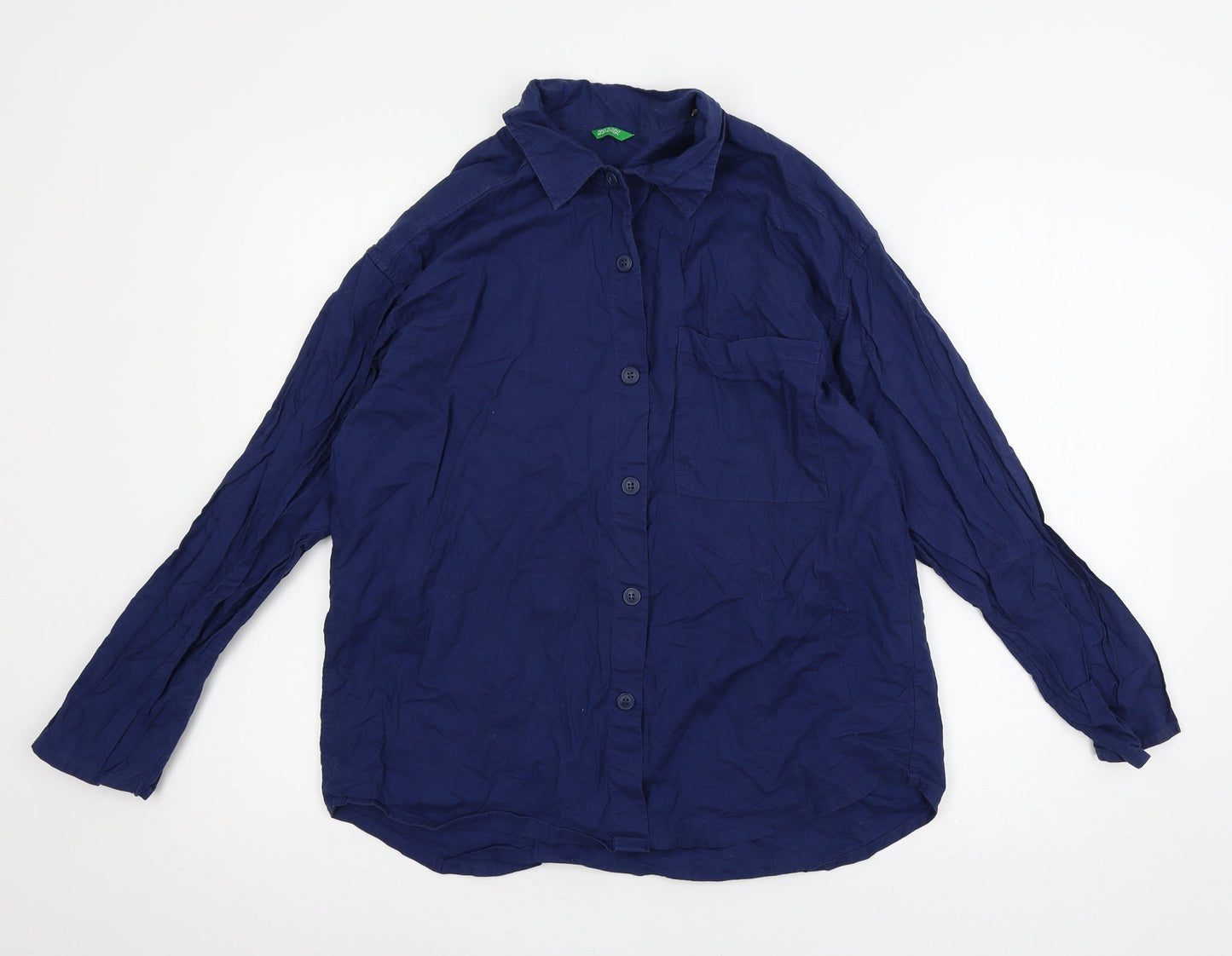 Mens UK Size XS Made in Italy Blue  Button-Up Long Sleeve Casual Shirt