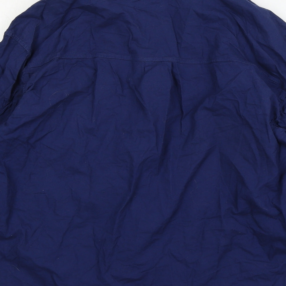 Mens UK Size XS Made in Italy Blue  Button-Up Long Sleeve Casual Shirt