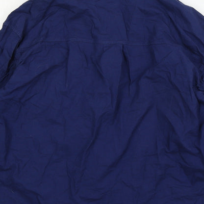 Mens UK Size XS Made in Italy Blue  Button-Up Long Sleeve Casual Shirt
