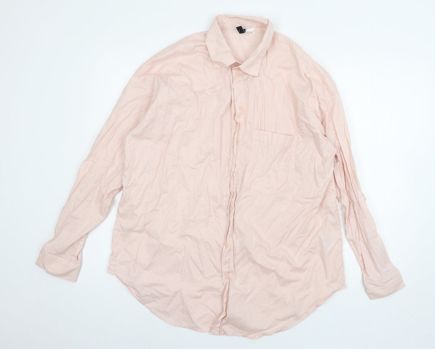 Mens UK Size M H&M Pink  Button-Up Long Sleeve Casual Shirt