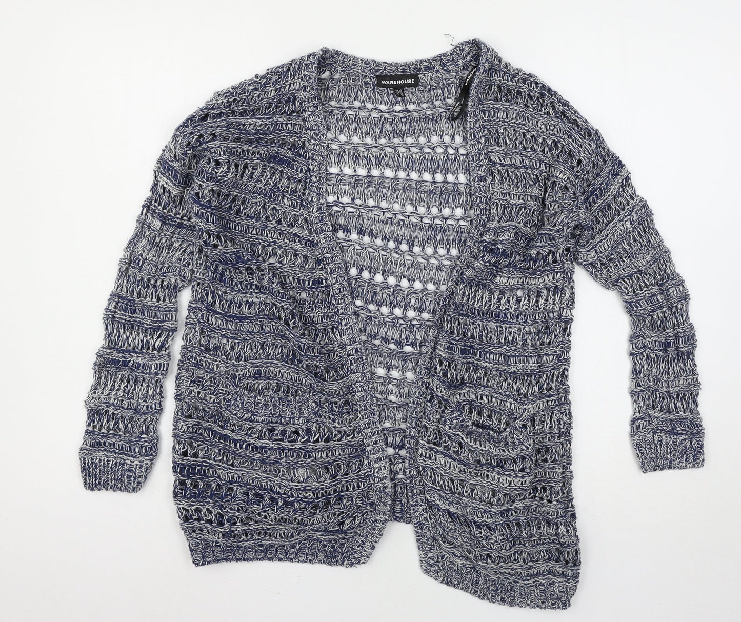 Womens UK Size 10 Warehouse Blue Cardigan Jumper