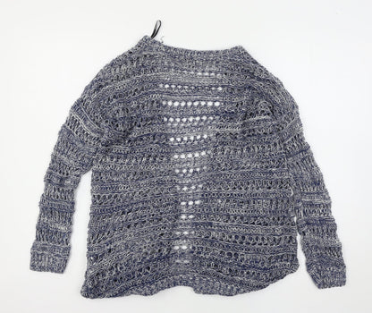 Womens UK Size 10 Warehouse Blue Cardigan Jumper