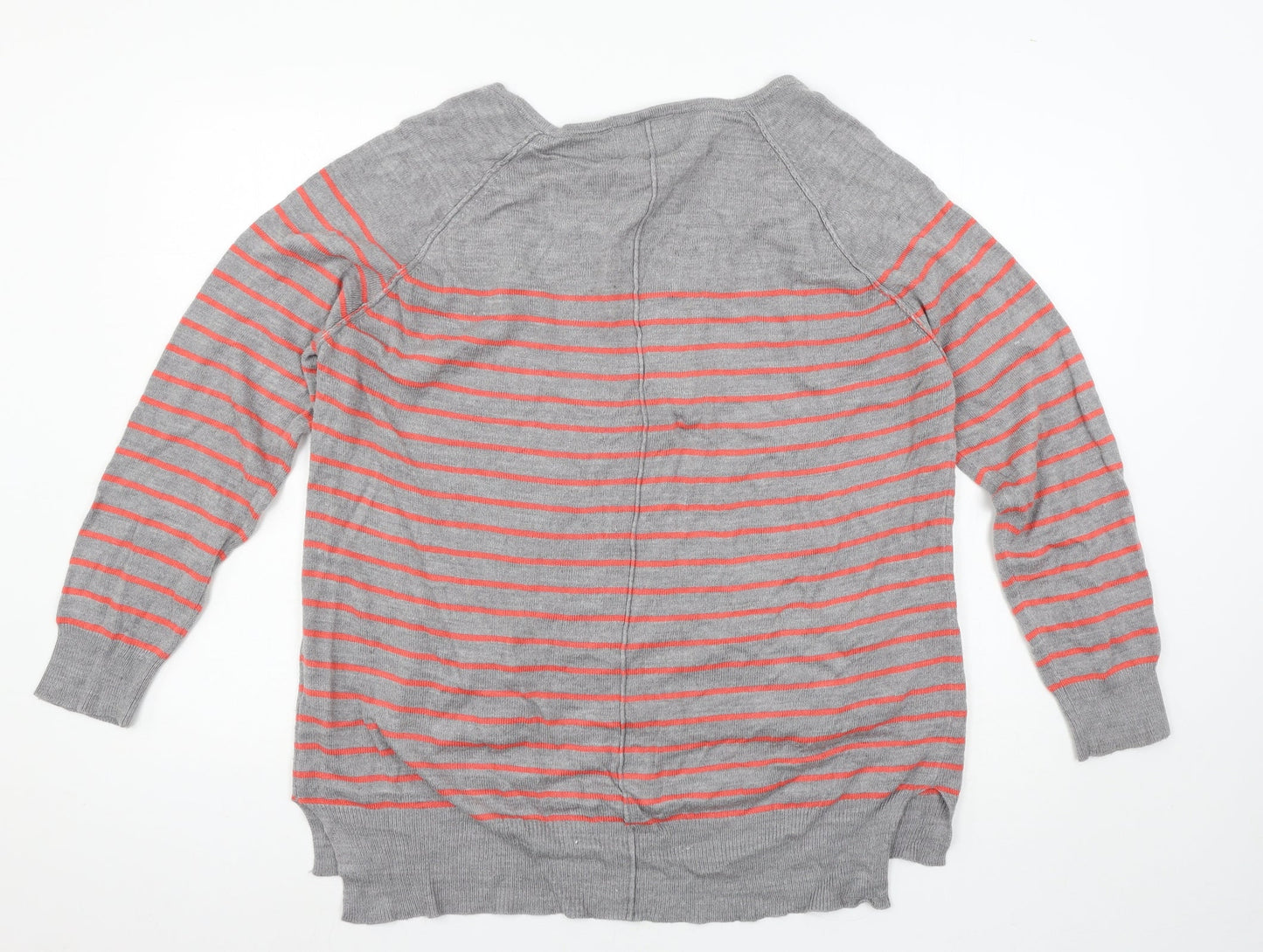 Papaya Womens Grey Striped Knit Pullover Jumper Size 16