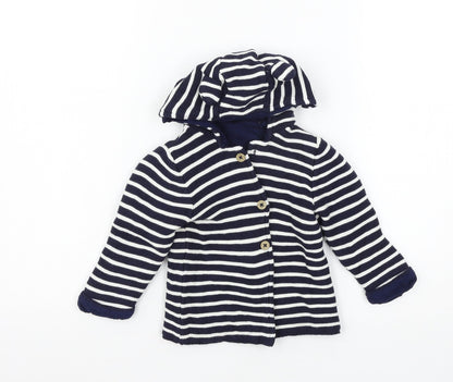 TU Boys Blue Striped Knit Jacket  Size 12-18 Months