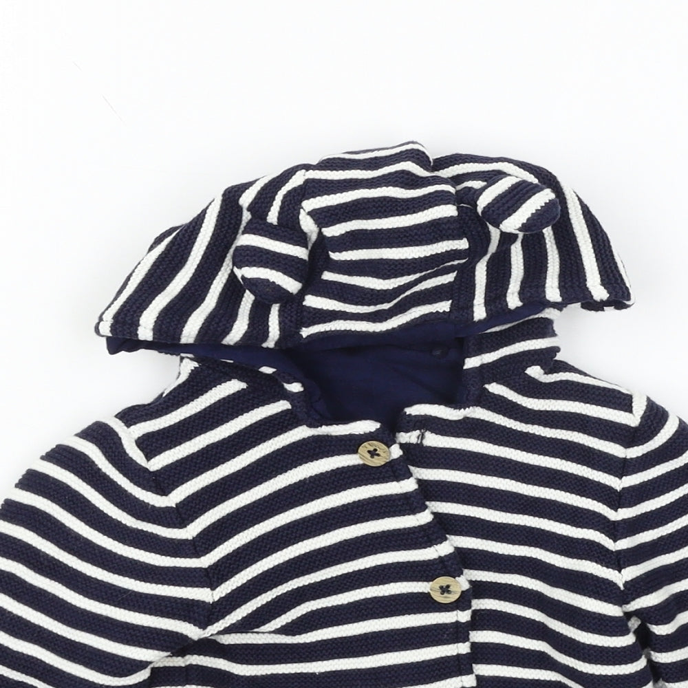 TU Boys Blue Striped Knit Jacket  Size 12-18 Months