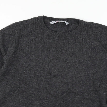 Crew Clothing Mens Grey  Knit Pullover Jumper Size S