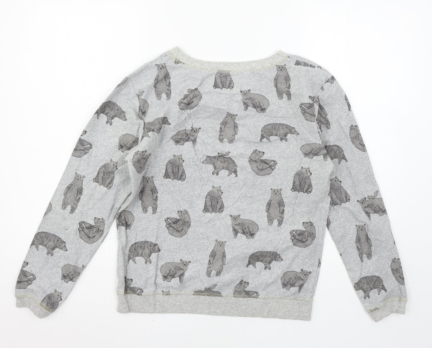 NEXT Womens Green Geometric Jersey Top Pyjama Top Size XS  - Bear