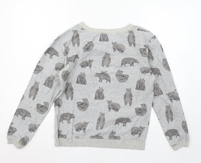 NEXT Womens Green Geometric Jersey Top Pyjama Top Size XS  - Bear