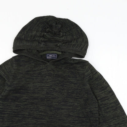 NEXT Girls Green Striped Knit Pullover Hoodie Size 12 Years