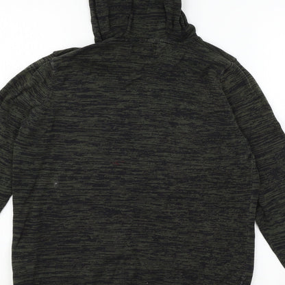 NEXT Girls Green Striped Knit Pullover Hoodie Size 12 Years