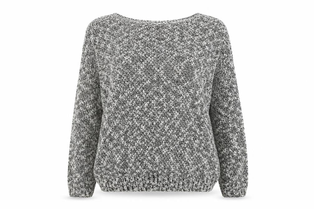 Front view of New Look women’s grey knit jumper, size S