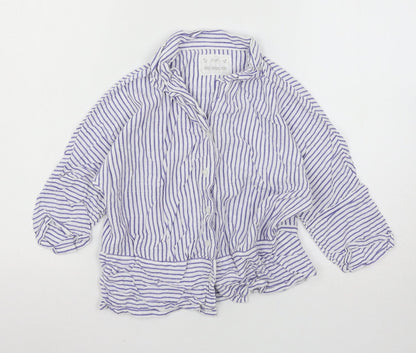 F&F Womens White Striped  Top Pyjama Top Size 6