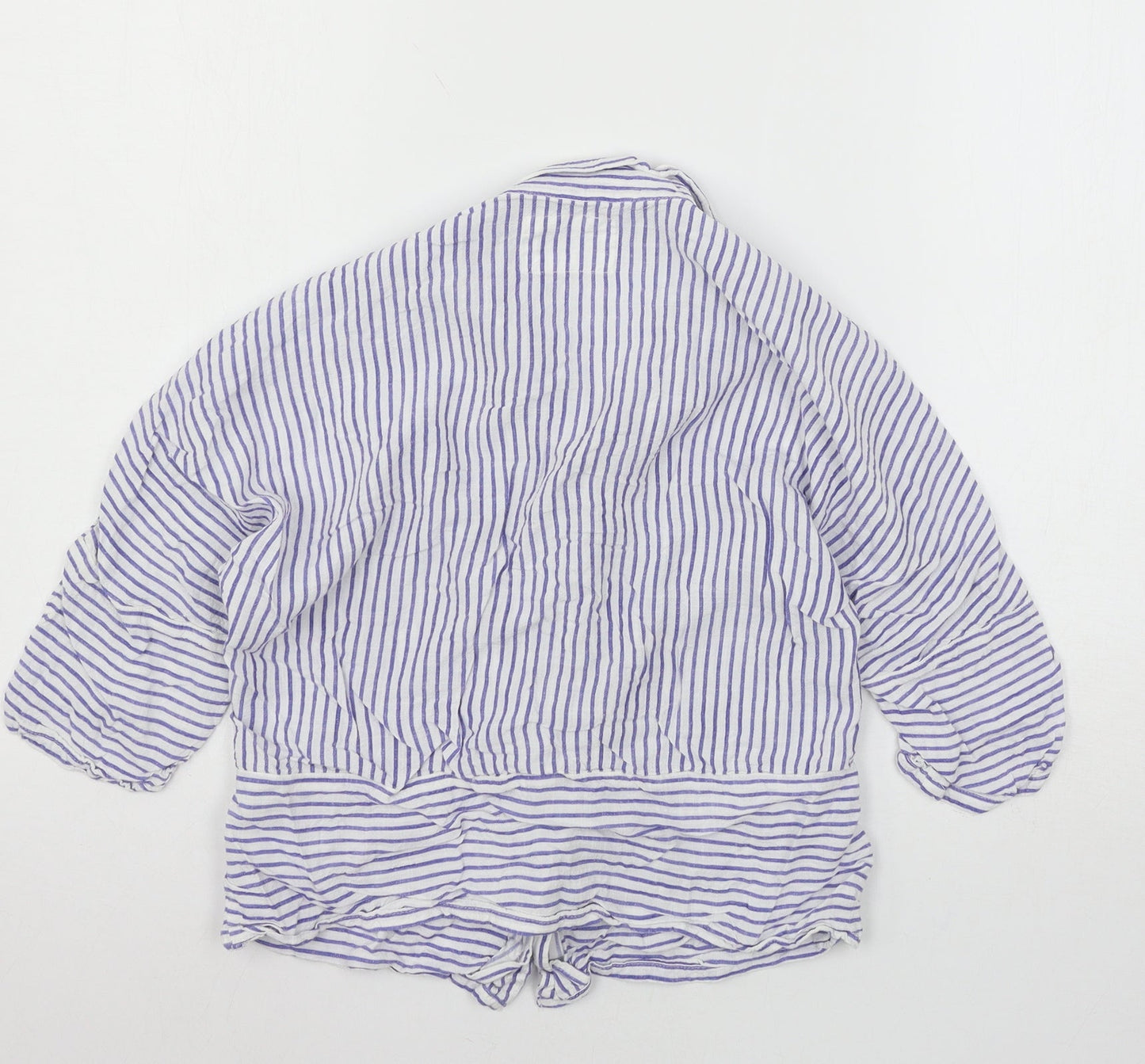 F&F Womens White Striped  Top Pyjama Top Size 6