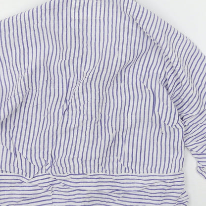 F&F Womens White Striped  Top Pyjama Top Size 6