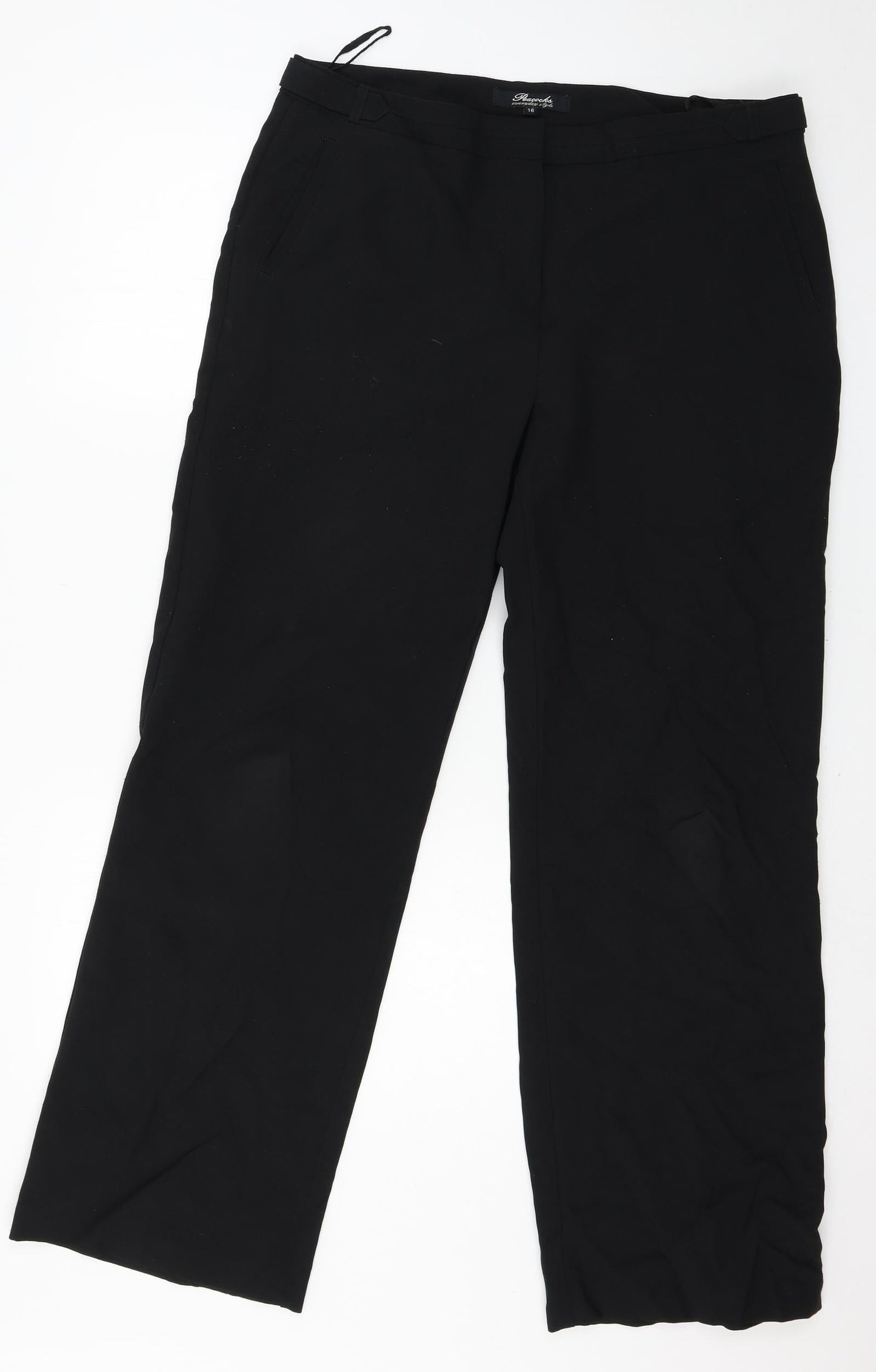 Womens UK Size 16 Peacocks Regular Fit  Black Trousers