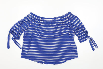 Womens UK Size 14 Matalan Blue Jersey Blouse