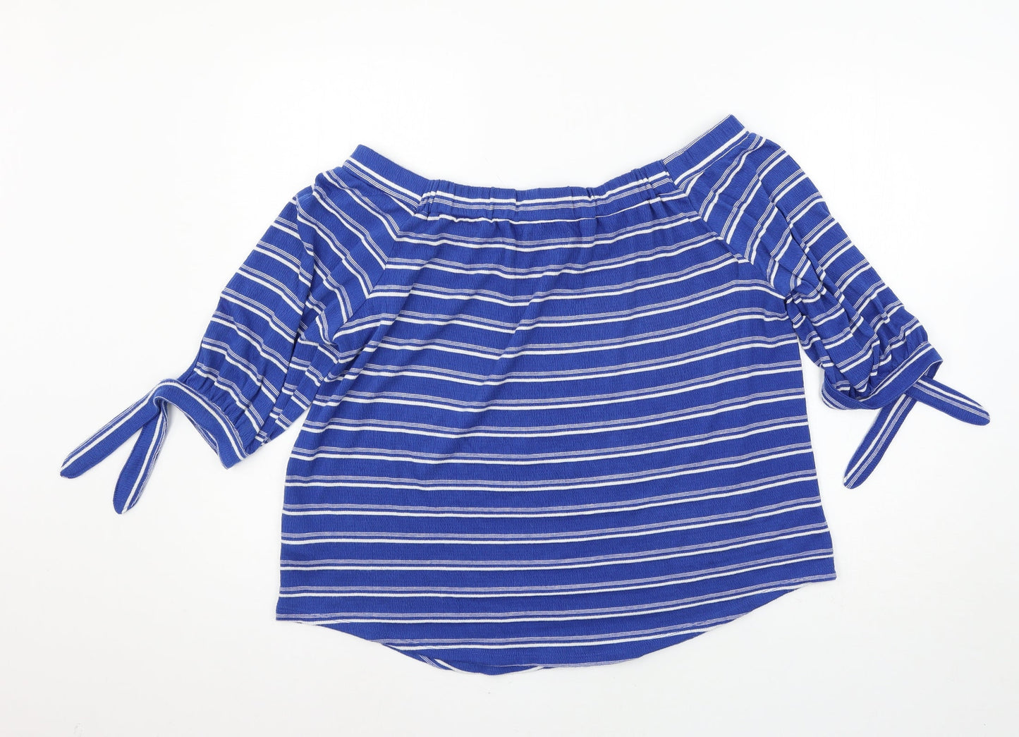 Womens UK Size 14 Matalan Blue Jersey Blouse