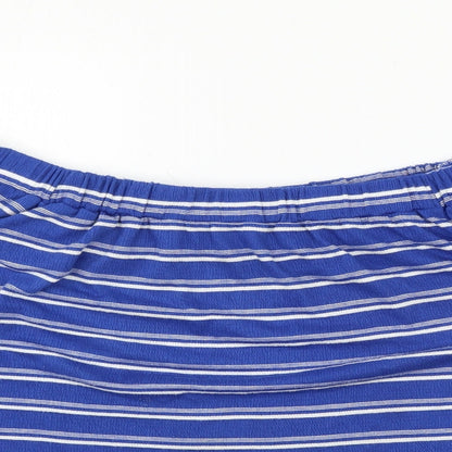 Womens UK Size 14 Matalan Blue Jersey Blouse