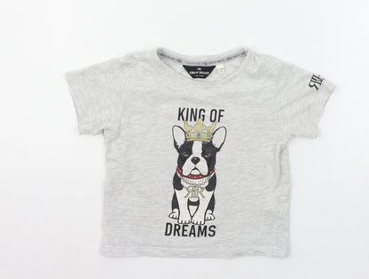 King of Dreams Boys Grey  Jersey Basic T-Shirt Size 12-18 Months  - King of Dreams