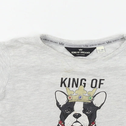 King of Dreams Boys Grey  Jersey Basic T-Shirt Size 12-18 Months  - King of Dreams