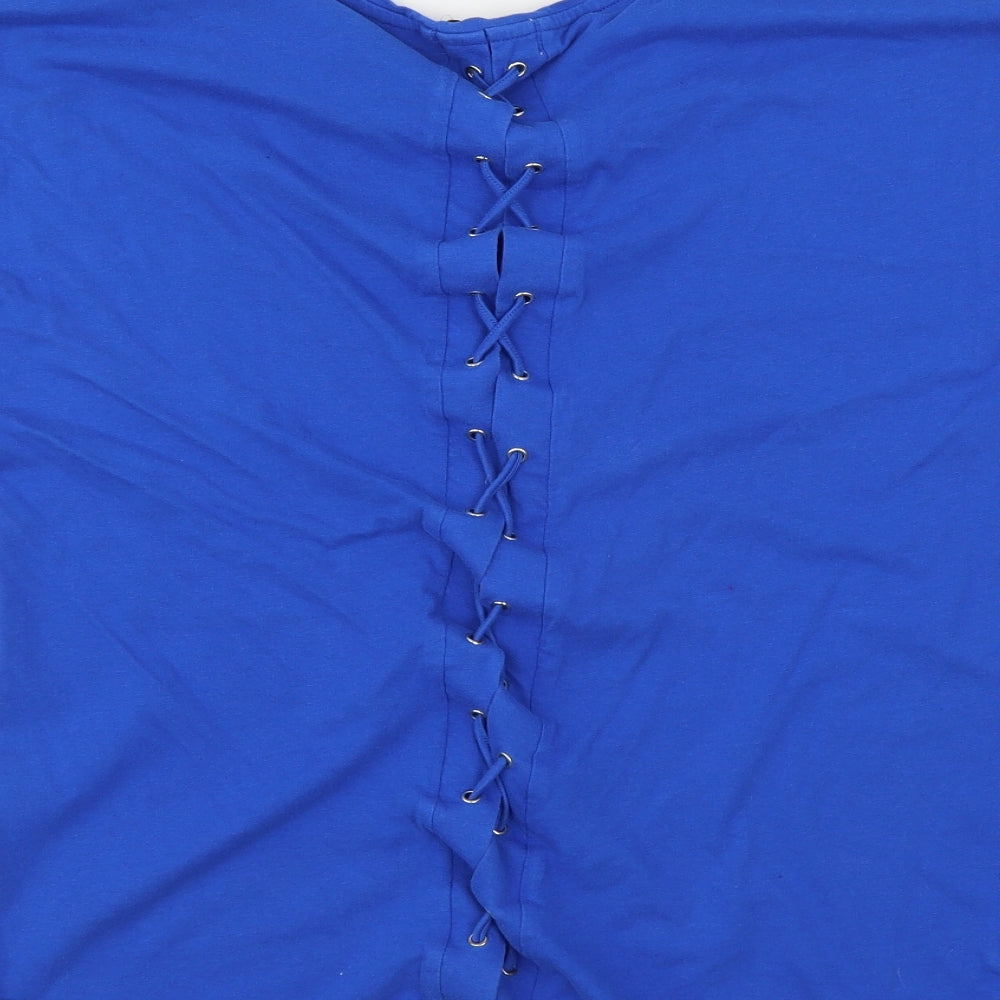 Papaya Womens Blue  Jersey Basic T-Shirt Size 14