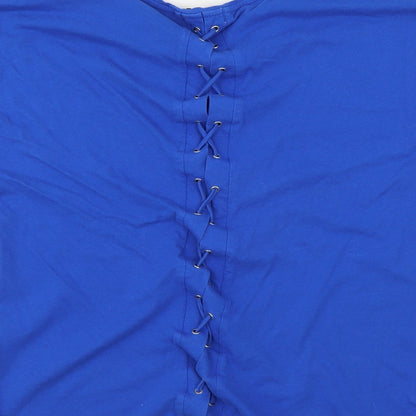 Papaya Womens Blue  Jersey Basic T-Shirt Size 14