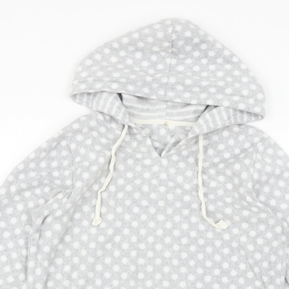 George Womens Grey Polka Dot Fleece Pullover Hoodie Size 8