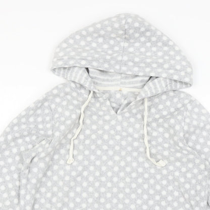 George Womens Grey Polka Dot Fleece Pullover Hoodie Size 8