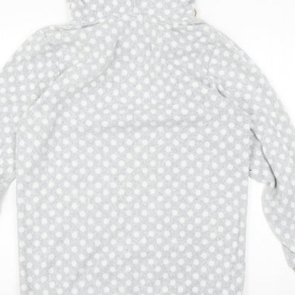 George Womens Grey Polka Dot Fleece Pullover Hoodie Size 8