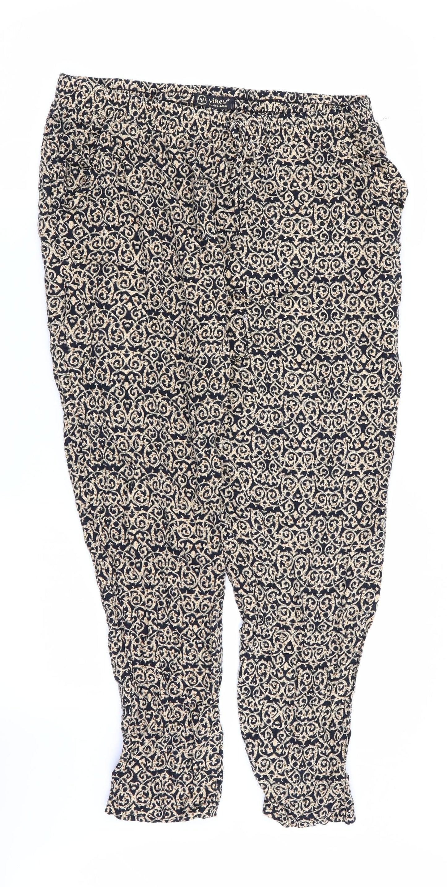 yikey Womens Multicoloured Geometric  Trousers  Size L L25 in - Stretch waistband