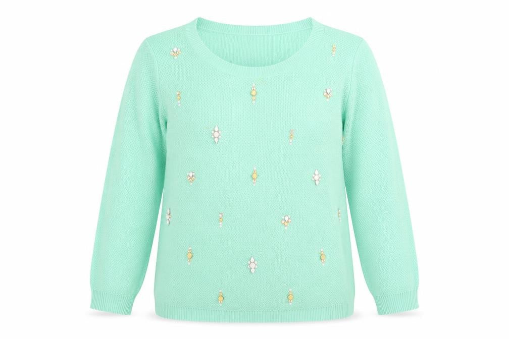 Womens UK Size 8 M&S Green Pullover Jumper