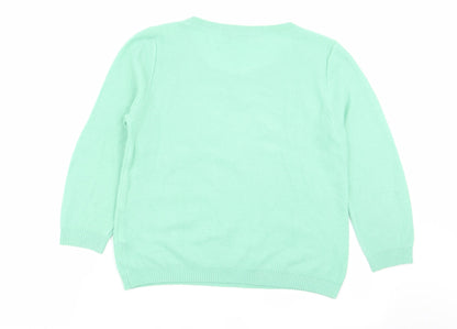 Womens UK Size 8 M&S Green Pullover Jumper