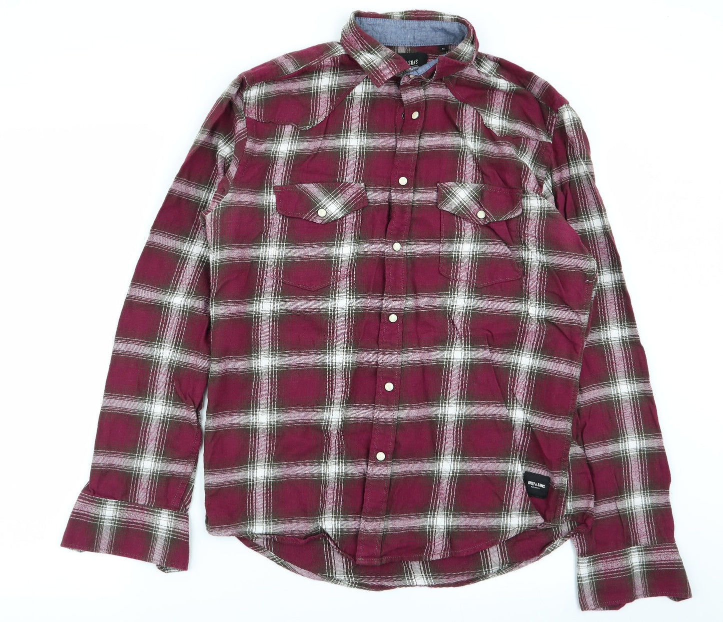 Mens UK Size M only&sons Multicoloured  Button-Up Long Sleeve Casual Shirt