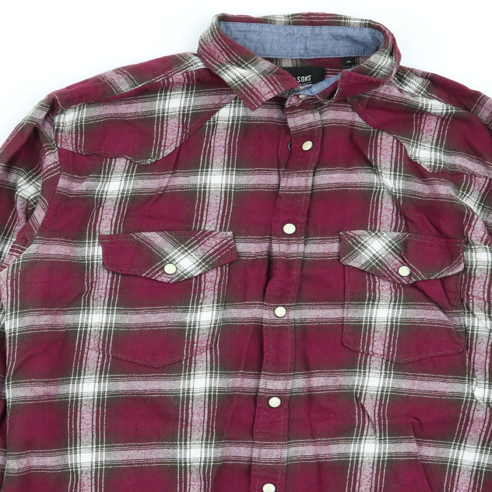 Mens UK Size M only&sons Multicoloured  Button-Up Long Sleeve Casual Shirt