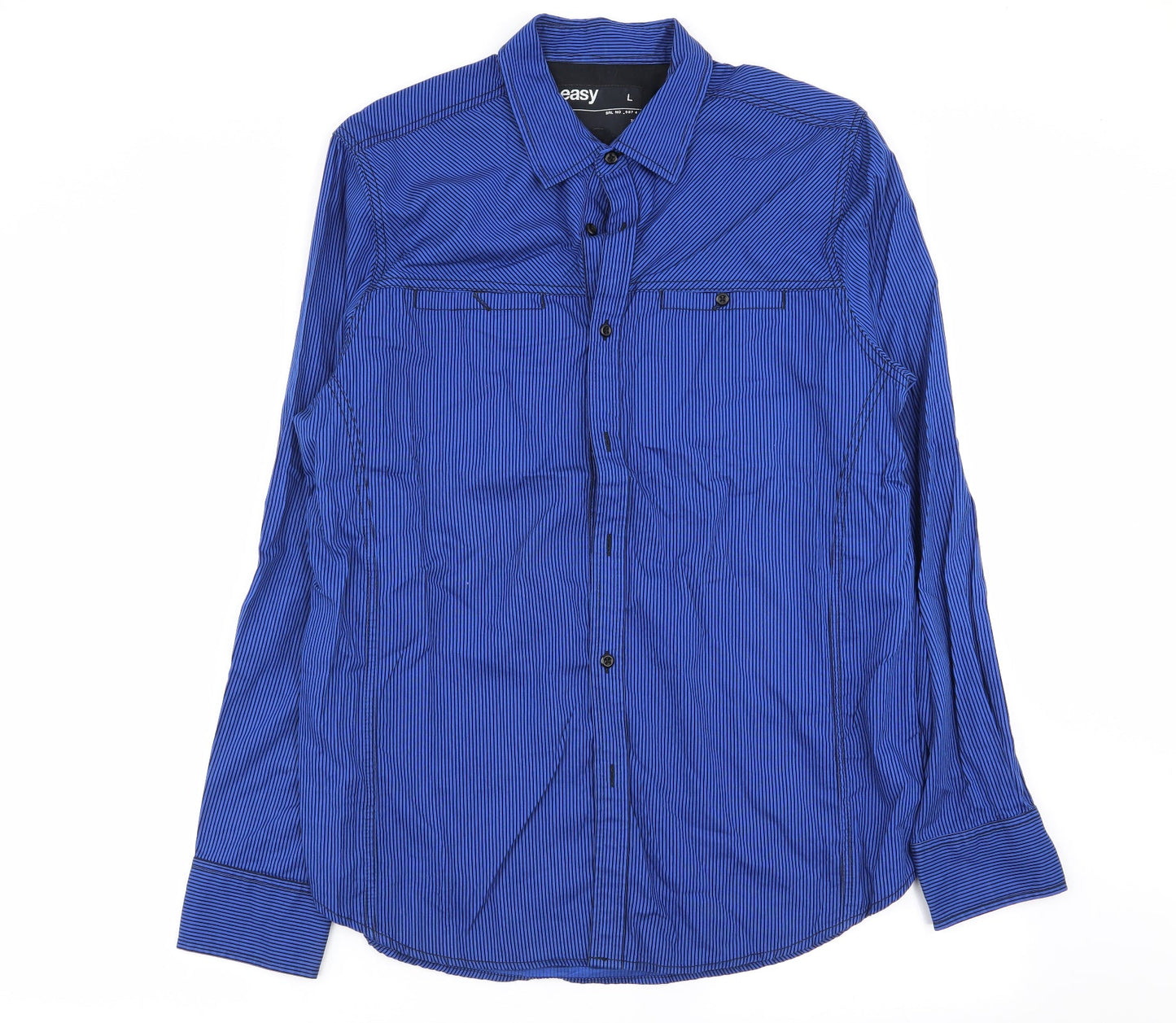 Mens UK Size L Easy Multicoloured  Button-Up Long Sleeve Casual Shirt