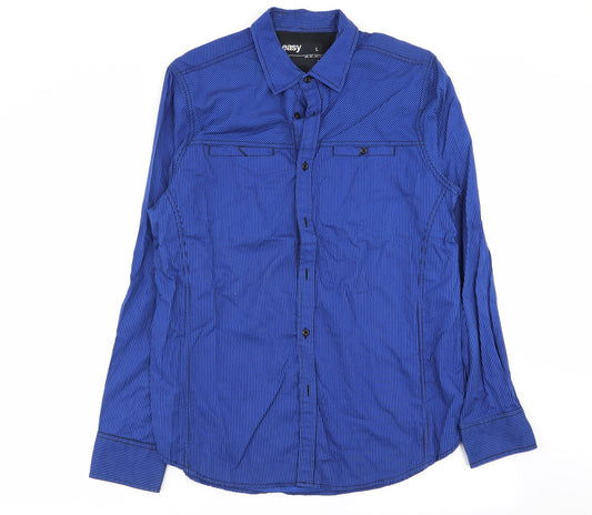 Mens UK Size L Easy Multicoloured  Button-Up Long Sleeve Casual Shirt