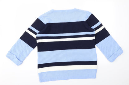 Ivy Womens Ivory Striped  Pullover Jumper Size M