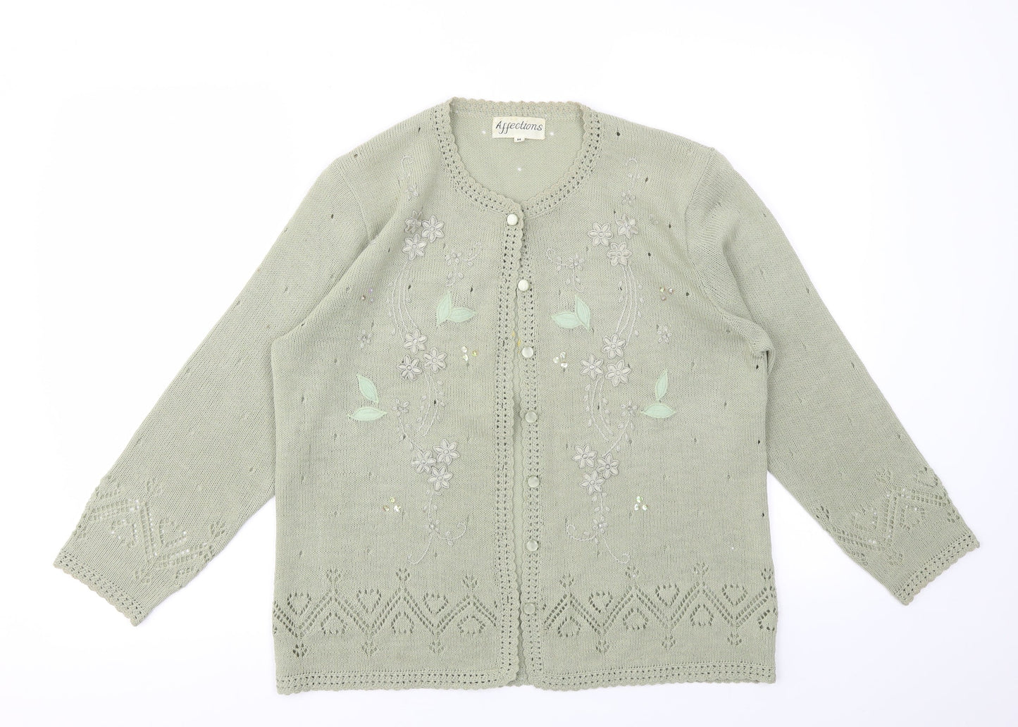 EFFECTIONS Womens Green   Cardigan Jumper Size M