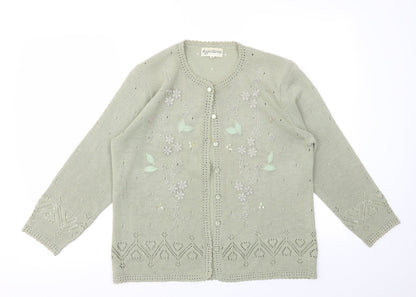 EFFECTIONS Womens Green   Cardigan Jumper Size M