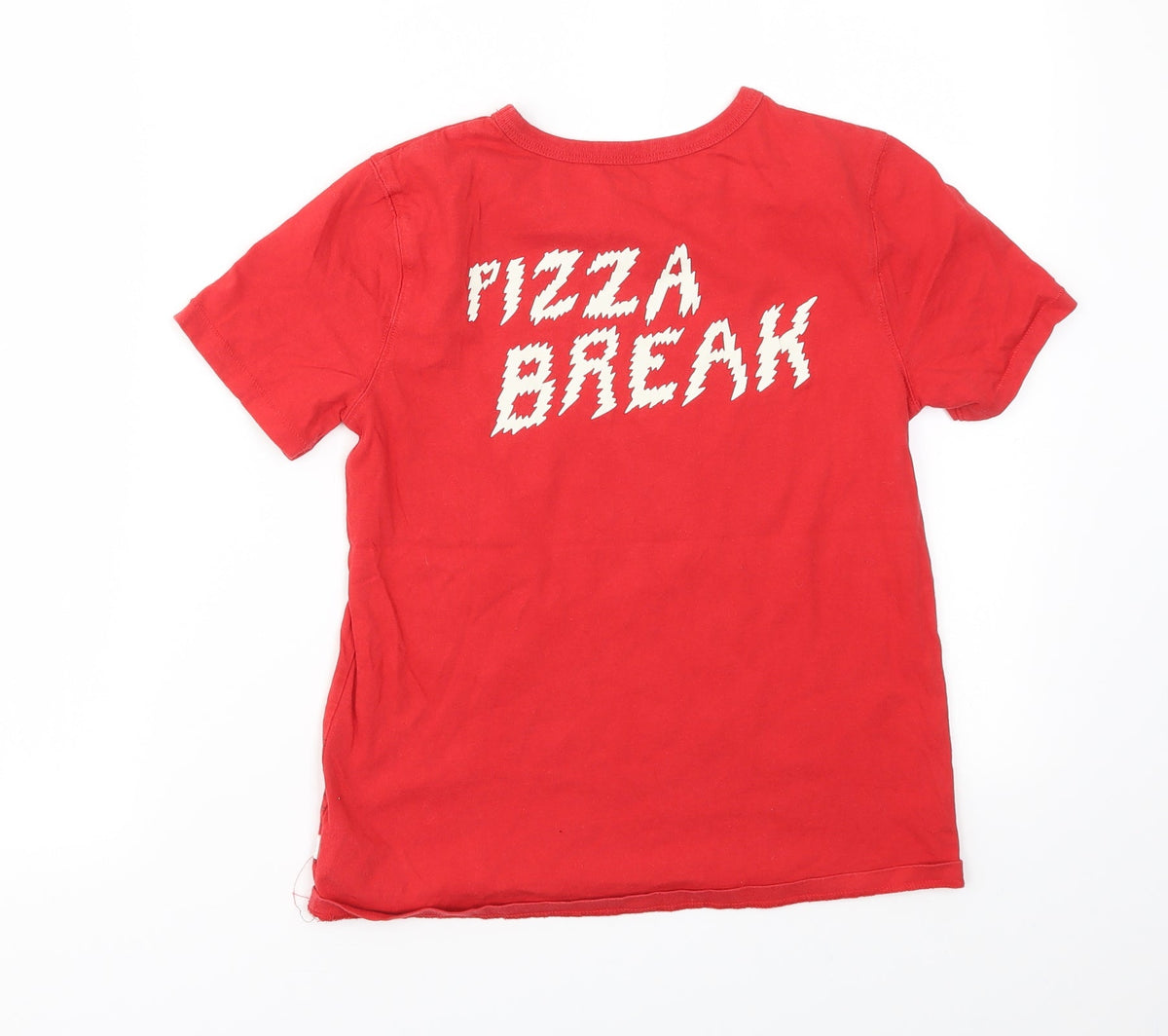 Back view of Preworn boys’ red basic t-shirt, size M