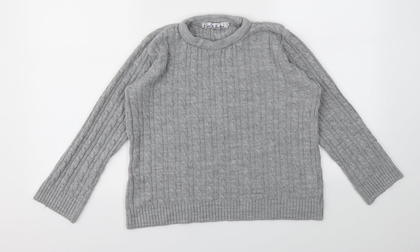 PURE & NATRAD Womens Grey   Pullover Jumper Size S
