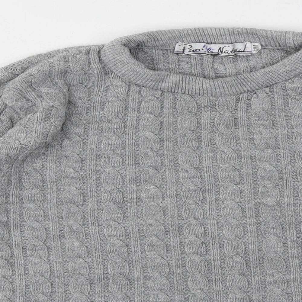PURE & NATRAD Womens Grey   Pullover Jumper Size S