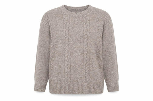 Front view of PURE &NATURAL women’s brown jumper, size M
