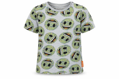Front view of Nutmeg boys’ grey basic t-shirt, size 5-6, years